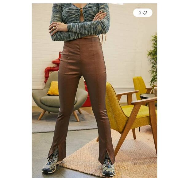 New Free People x Hosbjerg Elora Flare Pants $168 EU MEDIUM/US 6 Metallic Walnut - Picture 3 of 10